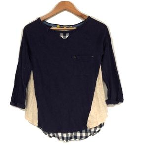 Anthropolgie Little Yellow Button Backstory Top